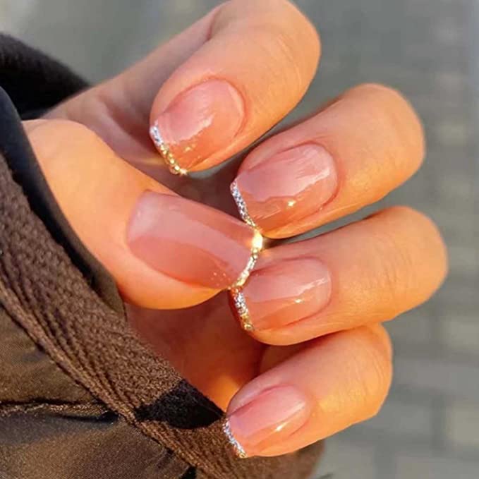 33 Way to Wear Stylish Nails  Glitter French Tips