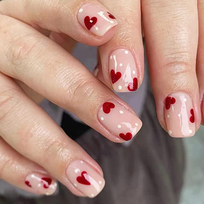 Try This Heart Nail Art With Pearls For V-Day -  Fashion Blog