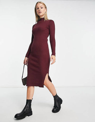 Asos Burgundy Bodycon Dress