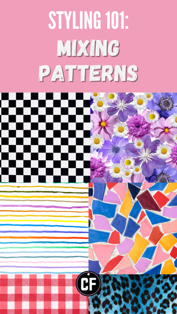 Mixing Patterns 101 Main Image: stripes, florals, geometric, animal print, gingham