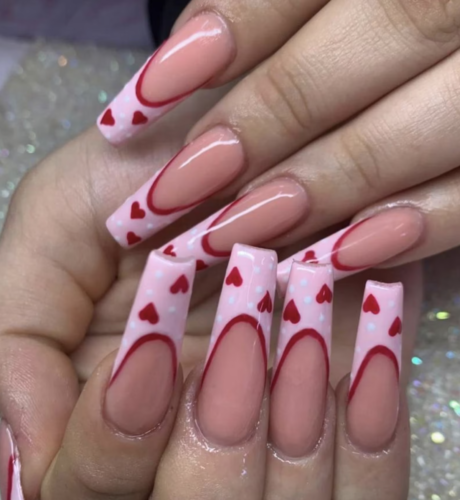 Valentine's French nails from Etsy