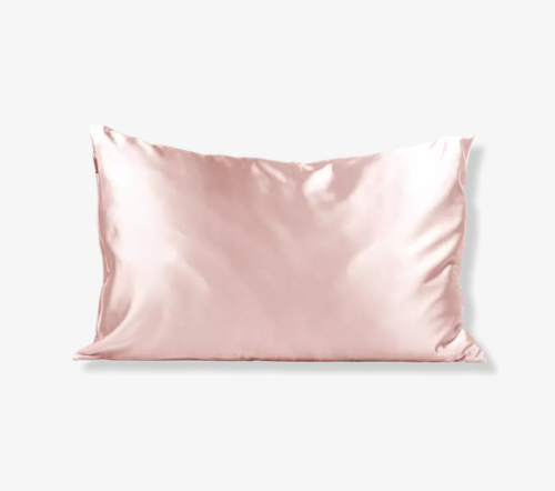 light pink rectangular satin pillow