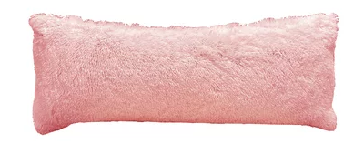 long fuzzy pink pillow