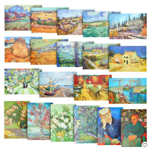 image of small versions of several Van Goh paintings