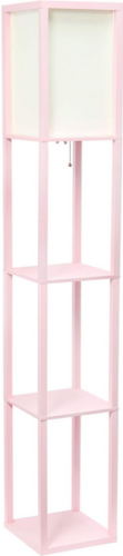 pink lamp with storage cubbies