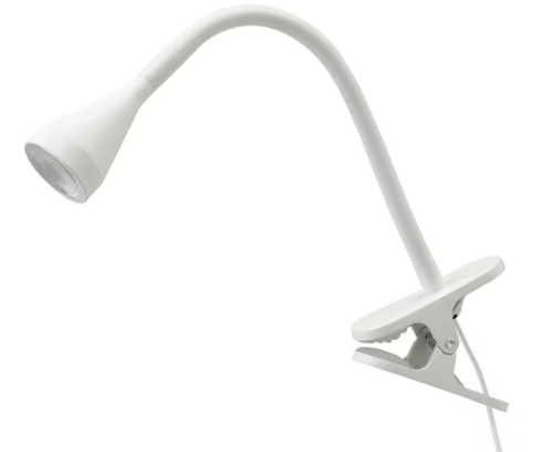 white mid century modern reading light