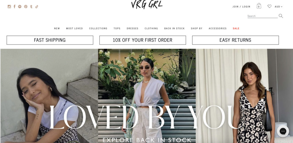 VRG GRL website