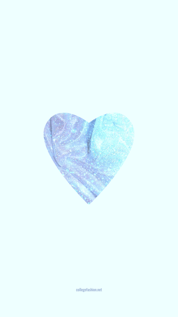 Blue sparkle heart iphone wallpaper for Valentine's Day