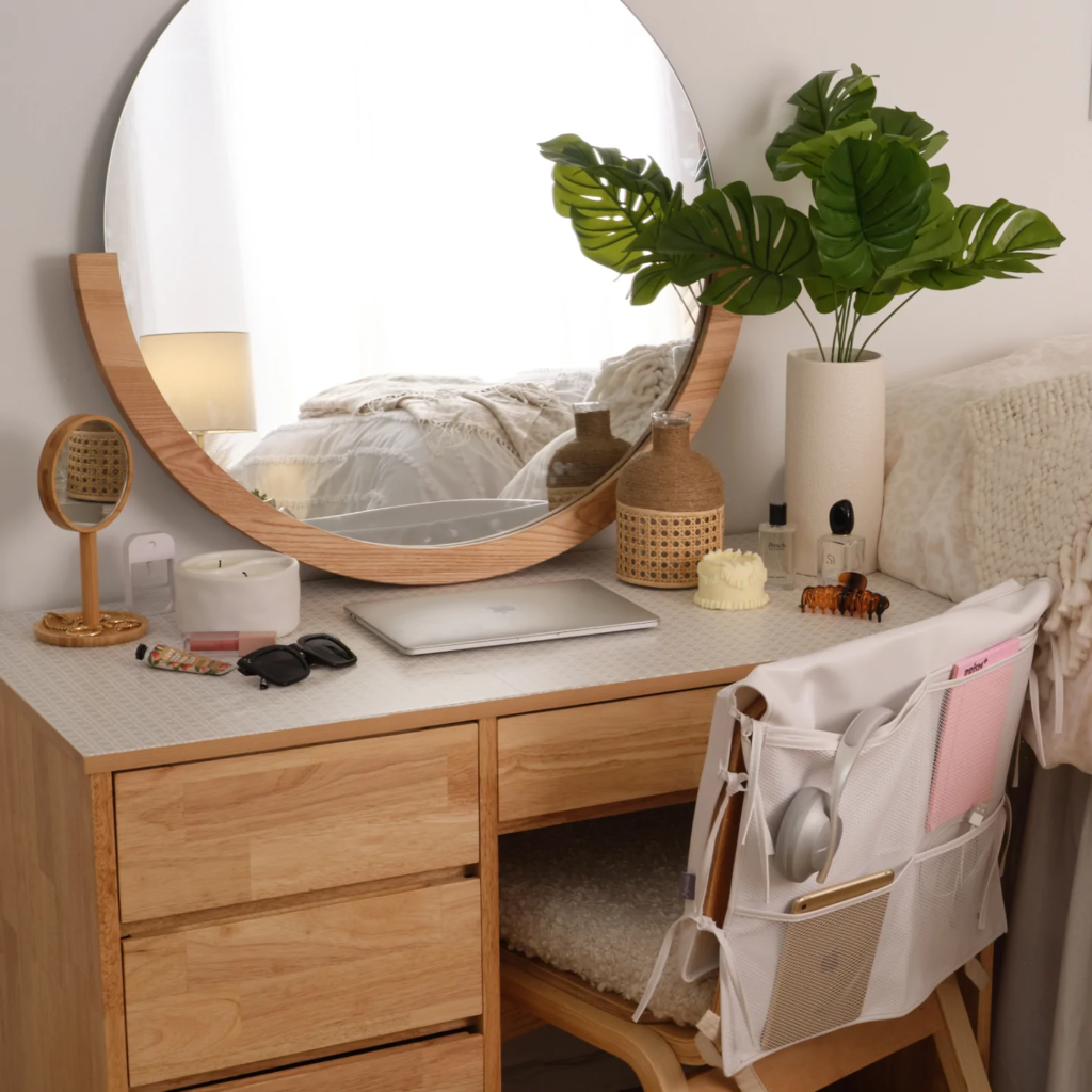 Cute dorm room desk setup from Dormify