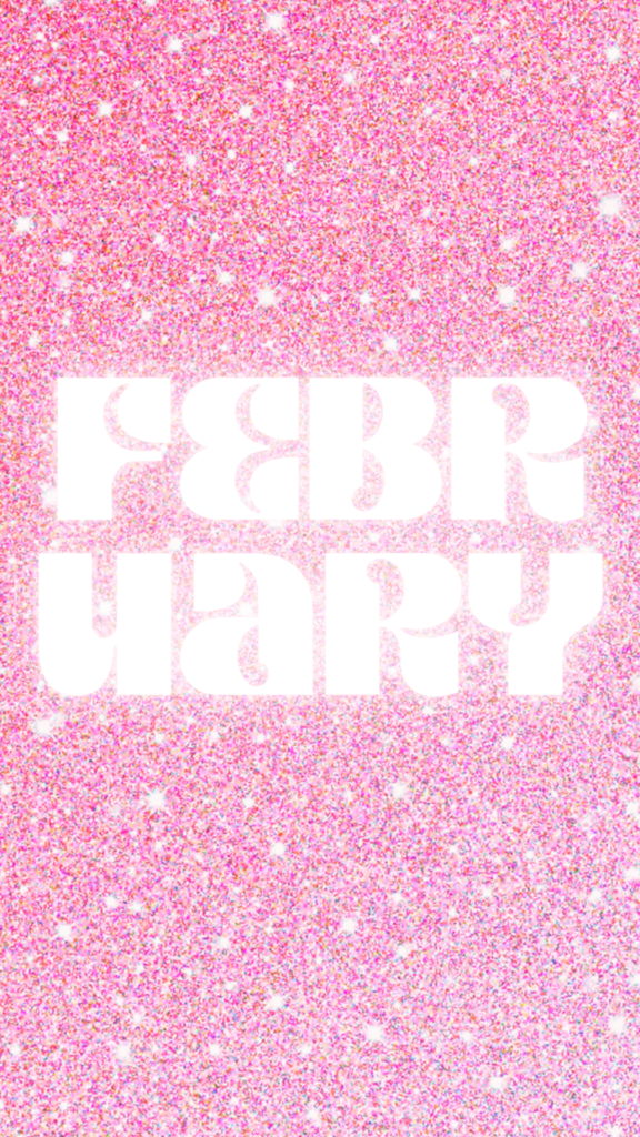 February pink glitter wallpaper for iphone