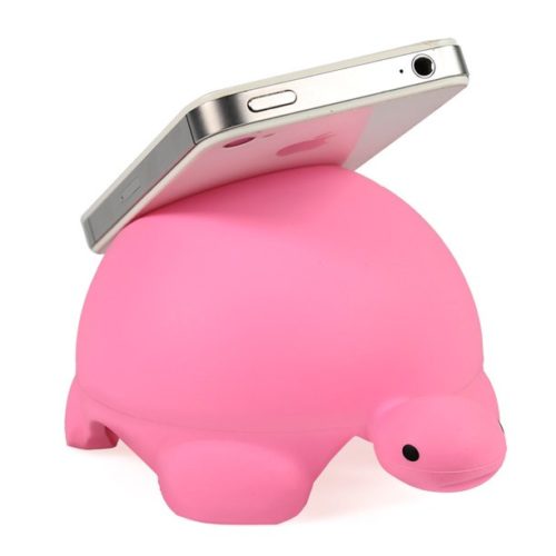 silicone pink turtle shaped phone holder