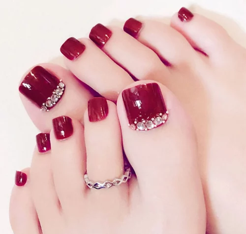 Rhinestone pedicure from etsy