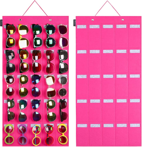 pink sunglasses storage holder