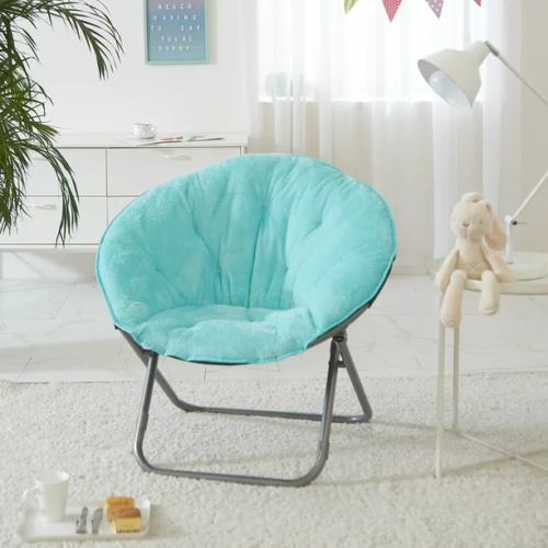 aqua cozy folding chair in white room