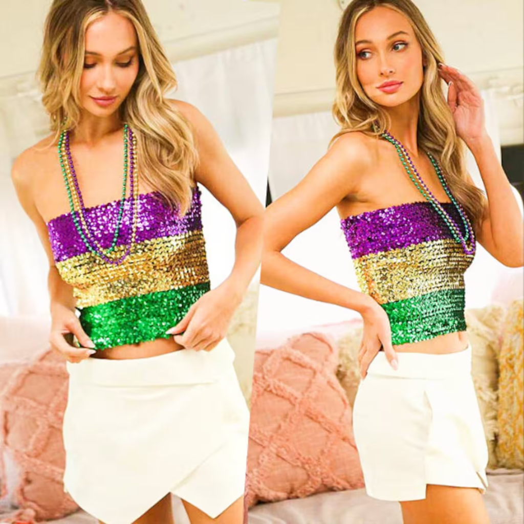 mardi gras sequin applique
