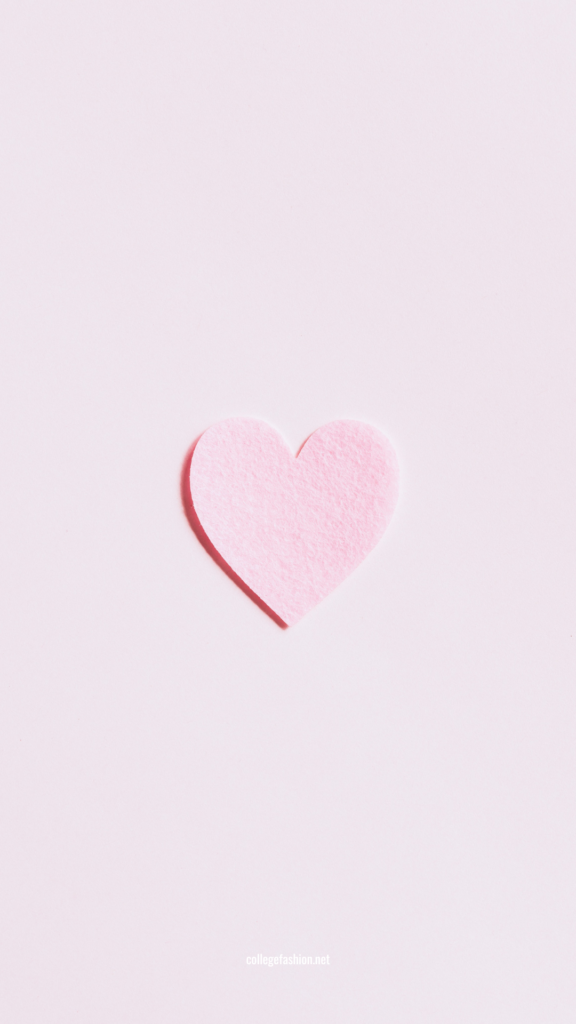 Pink felt heart Valentine's Day wallpaper