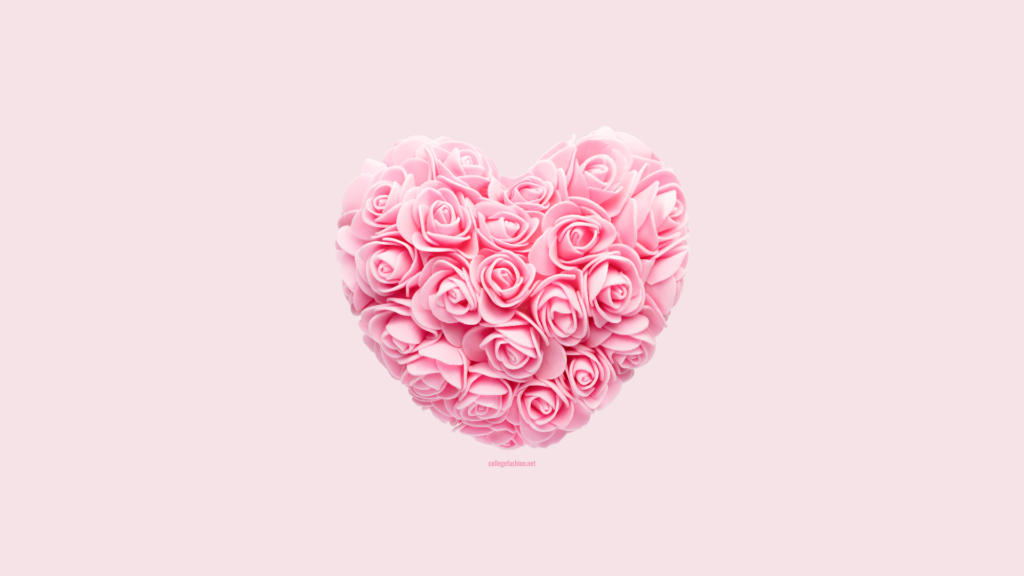 Pink rose heart desktop wallpaper