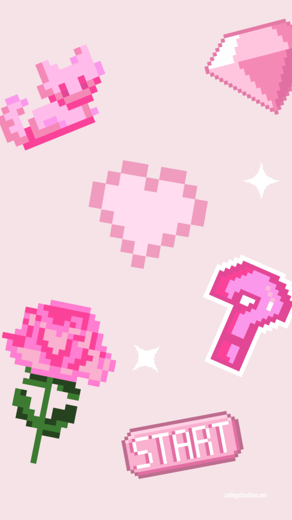 Valentines pixel art wallpaper