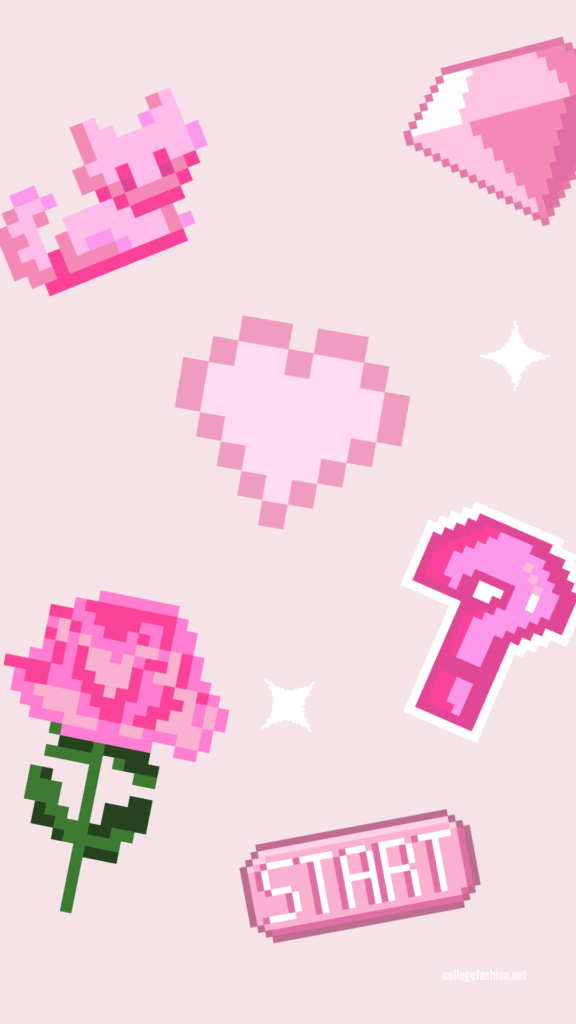 Valentines pixel art wallpapers