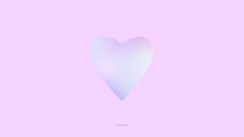 Simple gradient heart desktop wallpaper in purple