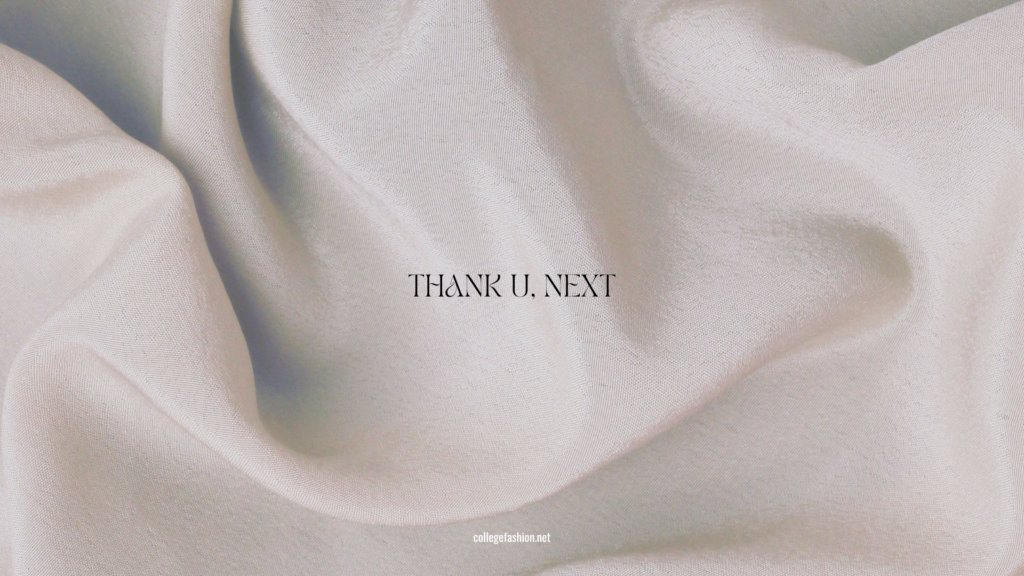 Thank u next wallpaper for desktop on a satin background