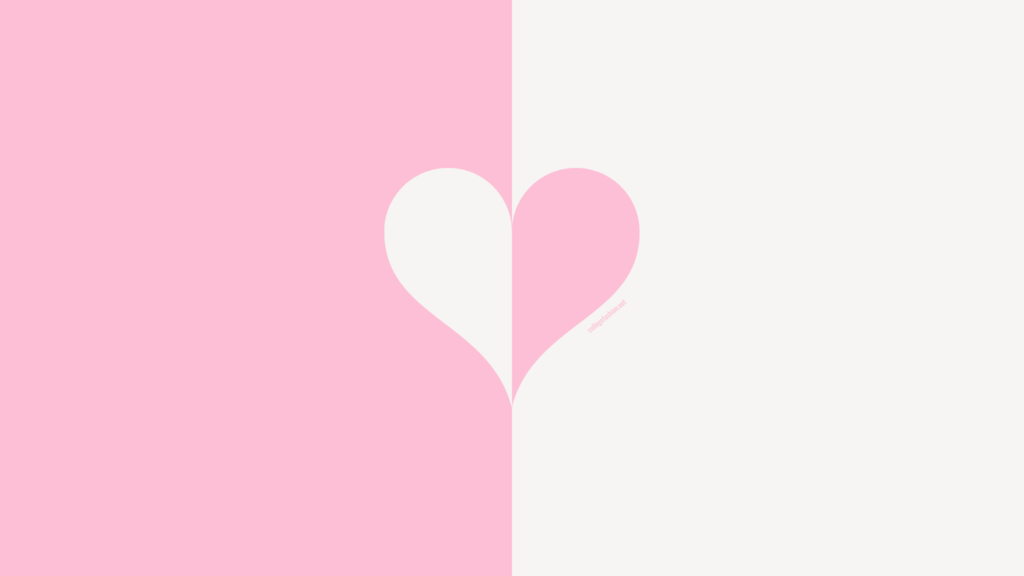Dual pink and white heart desktop wallpaper for Valentine's Day