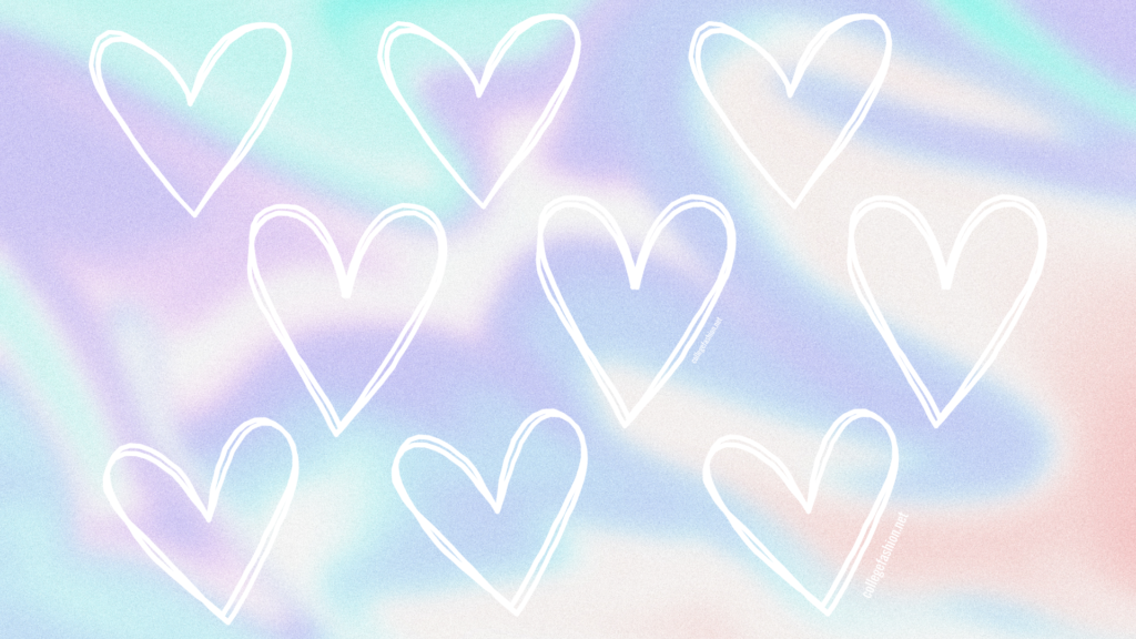 HEART Aesthetic Wallpaper Y2K Trendy Desktop Wallpaper 