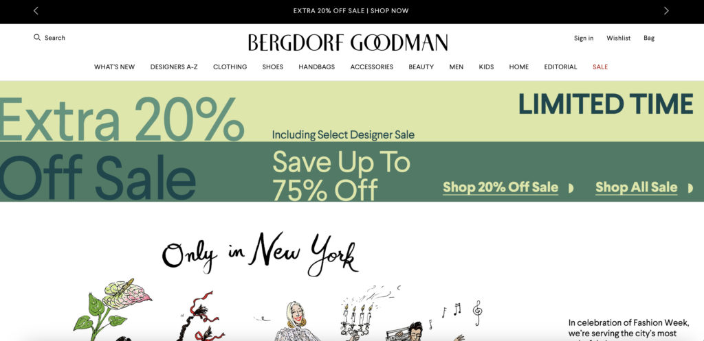 Bergdorf Goodman Website