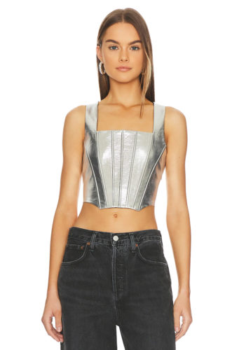 Revolve Metallic Corset Top