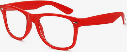 red wayfarer shape costume glasses