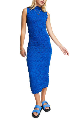 Nordstrom Topshop Cobalt Blue Midi Dress