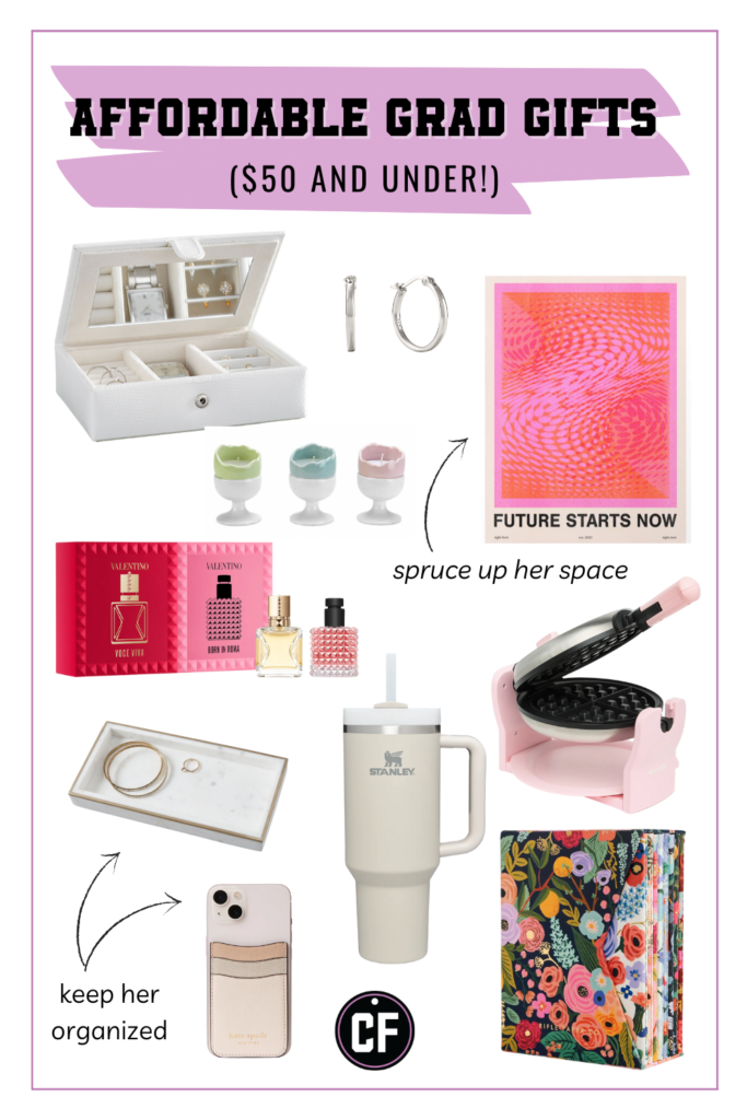 Affordable graduation gifts roundup with a variety of gift ideas all  and under made into a collage