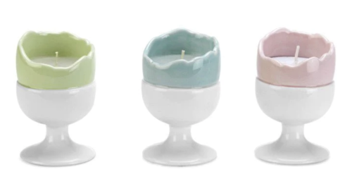 Laura Ashley egg cup candles