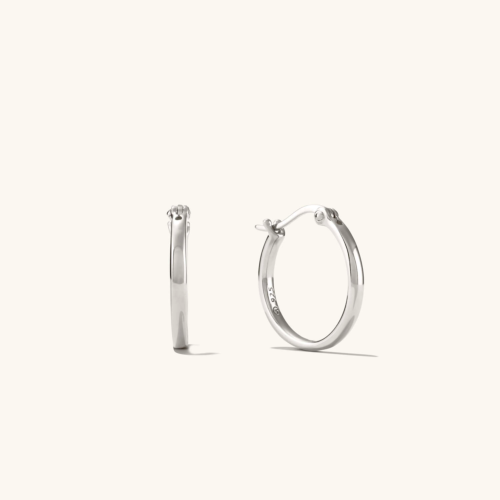 Mejuri sterling silver classic hoop earrings