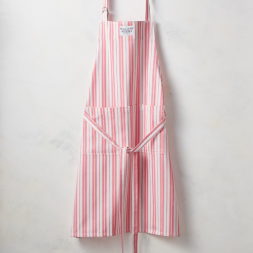Pink and white striped apron from Williams Sonoma