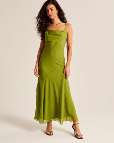 AF Green Cowl Maxi Dress