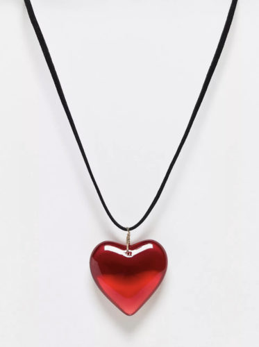Asos Puffy Heart Cord Necklace