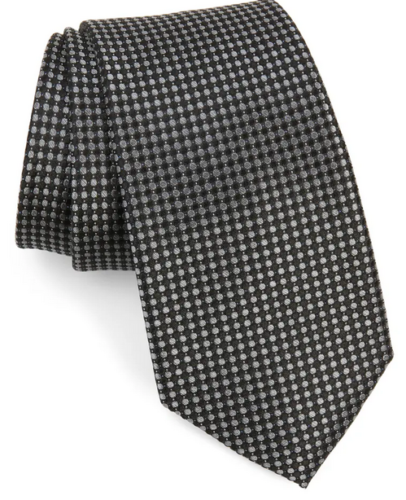 Black and silver patterned tie from Nordstrom