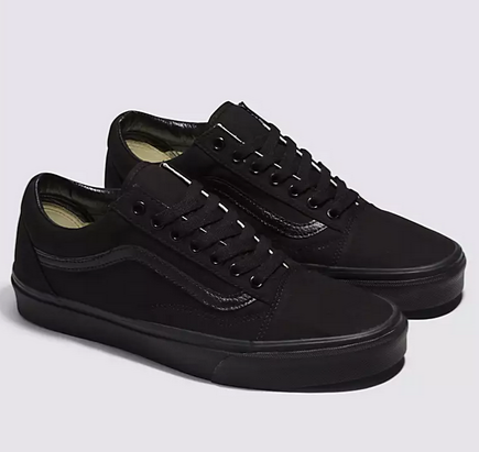 All black vans low top sneakers