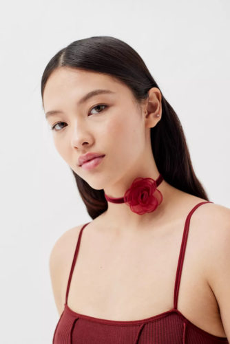 Urban Outfitters Velvet Rosette Choker Necklace