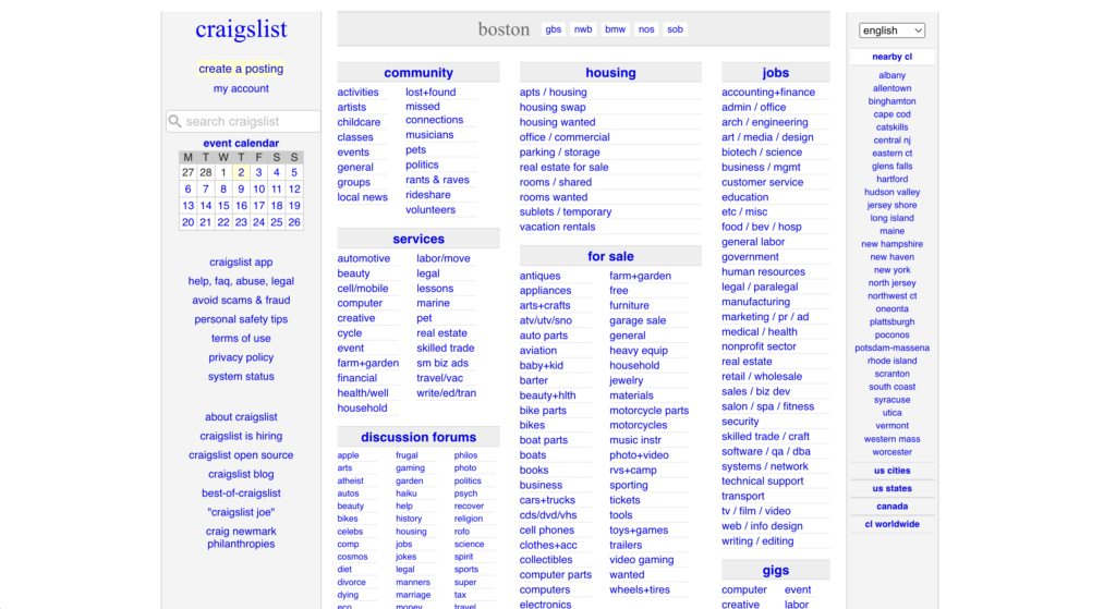 Craigslist.org screenshot 