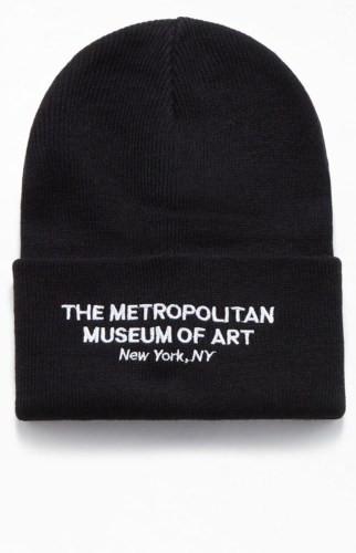 The Metropolitan Museum of Art black beanie with white writing