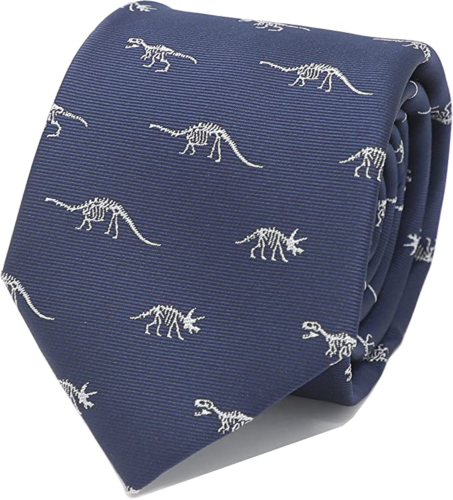 Mens navy blue dinosaur tie from Amazon