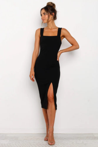 Petal and Pup black midi dress