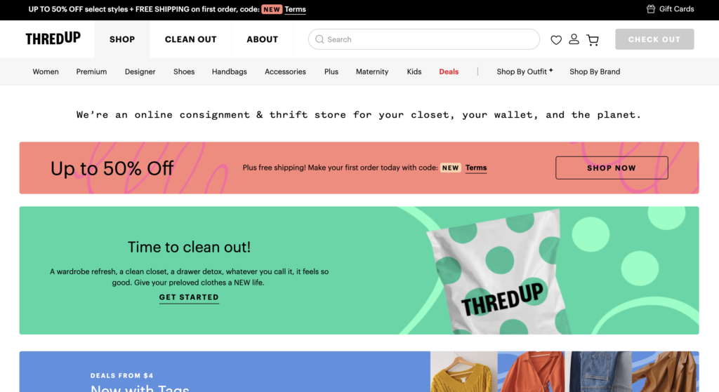 Thredup.com screenshot
