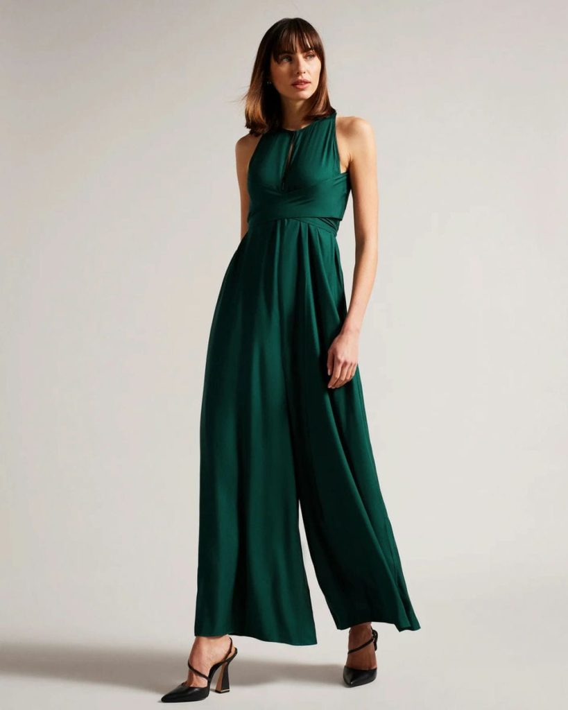 Halter Neck Jumpsuit With wrap Bodice