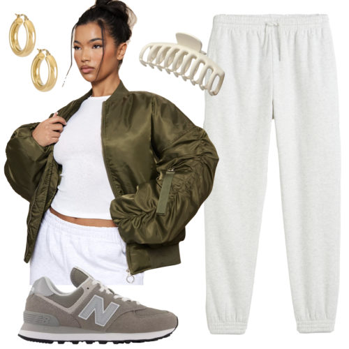 Bomber Jacket Joggers Outfit