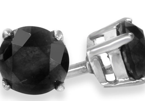 7/8 ct white gold black diamond earrings