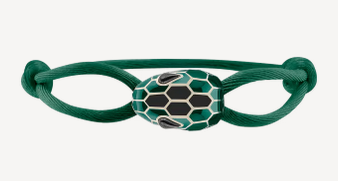 bulgari serpenti forever silk cable bracelet - emerald