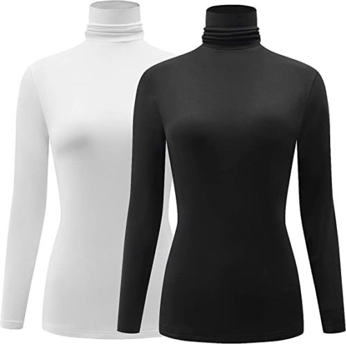 klothko two pack turtlenecks in black and white